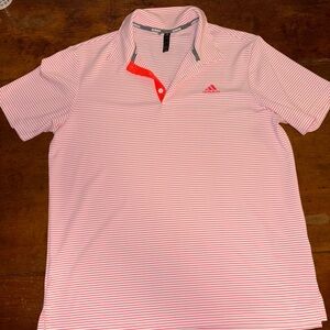 Adidas Men's orange Striped Polo